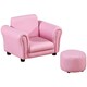 image 1 of HOMCOM Kids Sofa Set Toddler Chair Children Couch Seating Armchair w Footstool | Pink | One Size