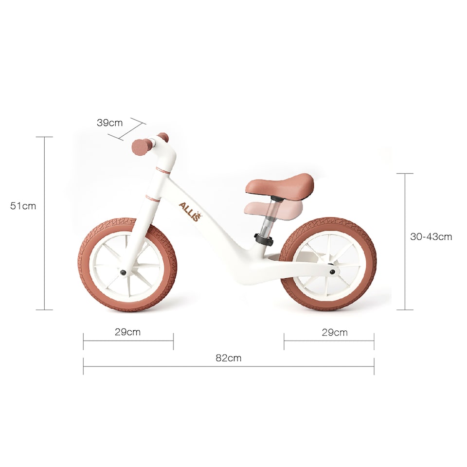 image 1 of Allis Lumi Balance Bike for 2 Year Olds with Basket & Bell - White | White | 12" Balance Bike | 1