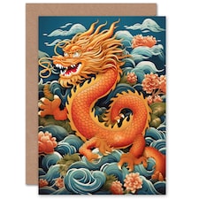 2024 Chinese New Year of the Dragon Good Luck Birthday Greeting Card