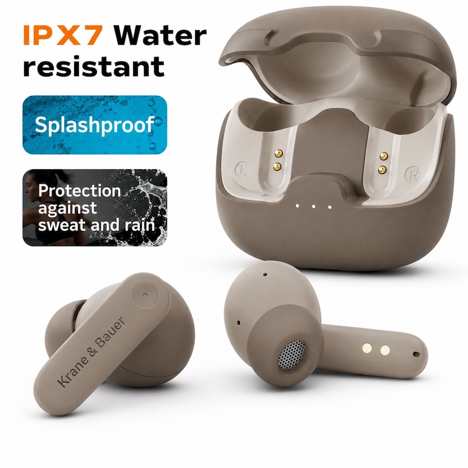 image 1 of Krane & Bauer Blizzard II Wireless In-Ear Headphones, Brown