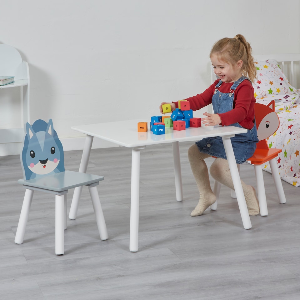 image 1 of Liberty House Toys Kids Fox and Squirrel Table and 2 Chairs Set