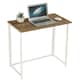 image 1 of Folding Wooden Computer Desk Foldable Study Coffee Table Laptop Office PC in White White