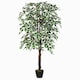image 1 of Outsunny 160cm/5.2FT Artificial Ficus Tree Fake Plant in Pot Indoor