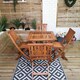 image 9 of Outdoor 4 Person Folding Square Wooden Garden Patio Dining Table and Chairs Set
