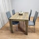 image 3 of Dining Table and 4 Chairs Rustic Effect Wood Table 4 Grey Leather Chairs Dining Room | Brown | 5