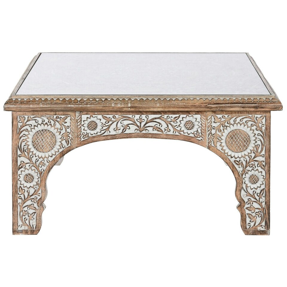 image 1 of Centre Table DKD Home Decor 81 x 81 x 45 cm Crystal Aluminium Mango wood N/A