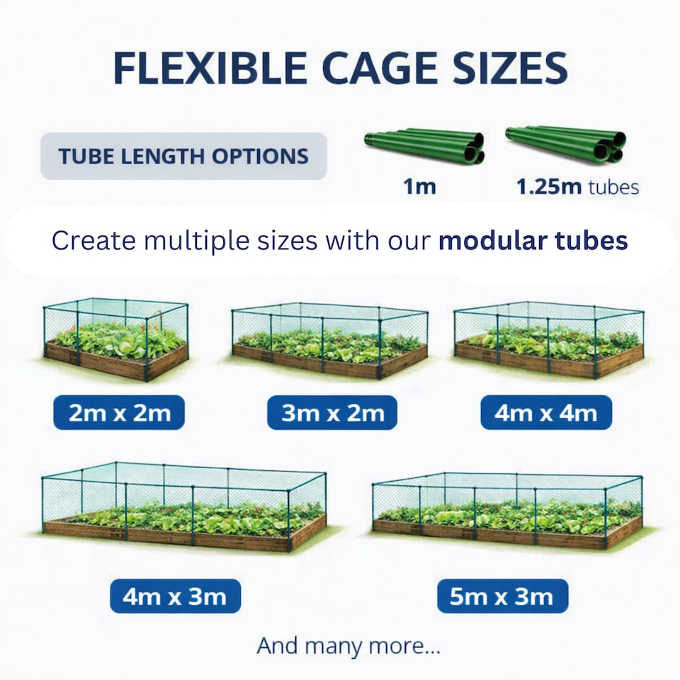 image 1 of GardenSkill Fruit & Vegetable Cage Kit with Insect Mesh 1.25m x 0.625m H - Quick Build Garden Crop Protection Frame for Brassicas, Raised Beds