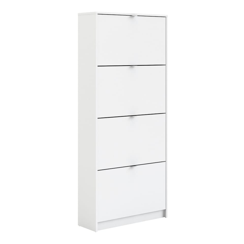 image 1 of Shoes Shoe Cabinet 4 Flip Down Doors and 2 layers in White