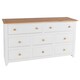 image 6 of Capri 6+2 Drawer White Wide Chest of Drawers - White Painted Pine Bedroom Storage with Shaker Style Legs | White | White | 1