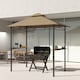 image 8 of Outsunny 2.5x1.5m 8x5 Grill Gazebo Canopy, Double Tiered Outdoor BBQ Gazebo Shelter with 2 Side Shelves for Garden, Patio, Barbecue, Picnic, Khaki