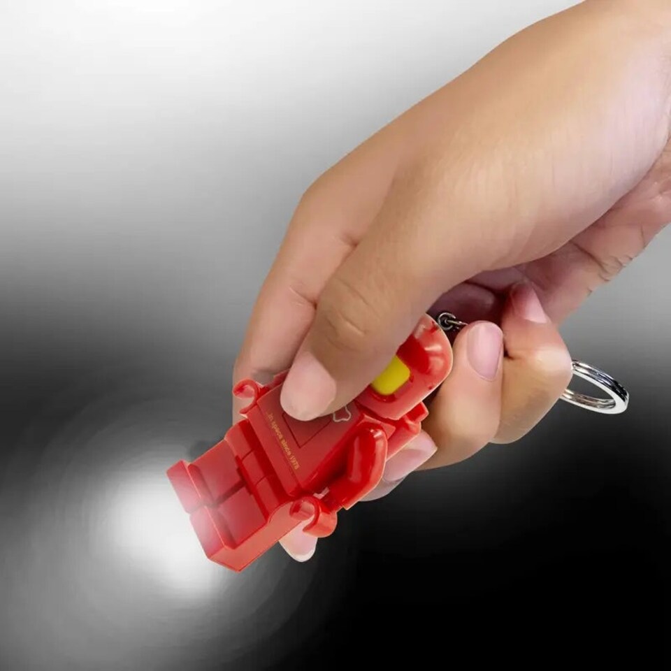 image 1 of Lego Minifigures Light Up Keychain - Spaceman Red