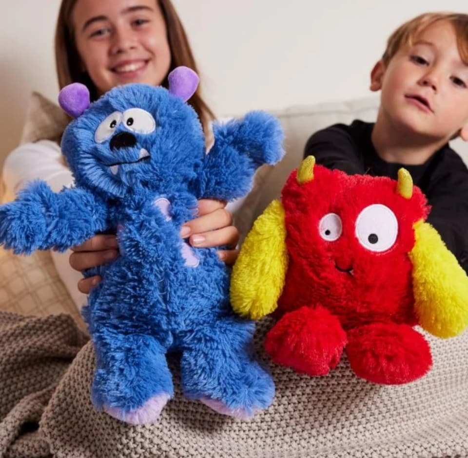 image 1 of Warmies Microwavable Bright Red Monster Soft Toy