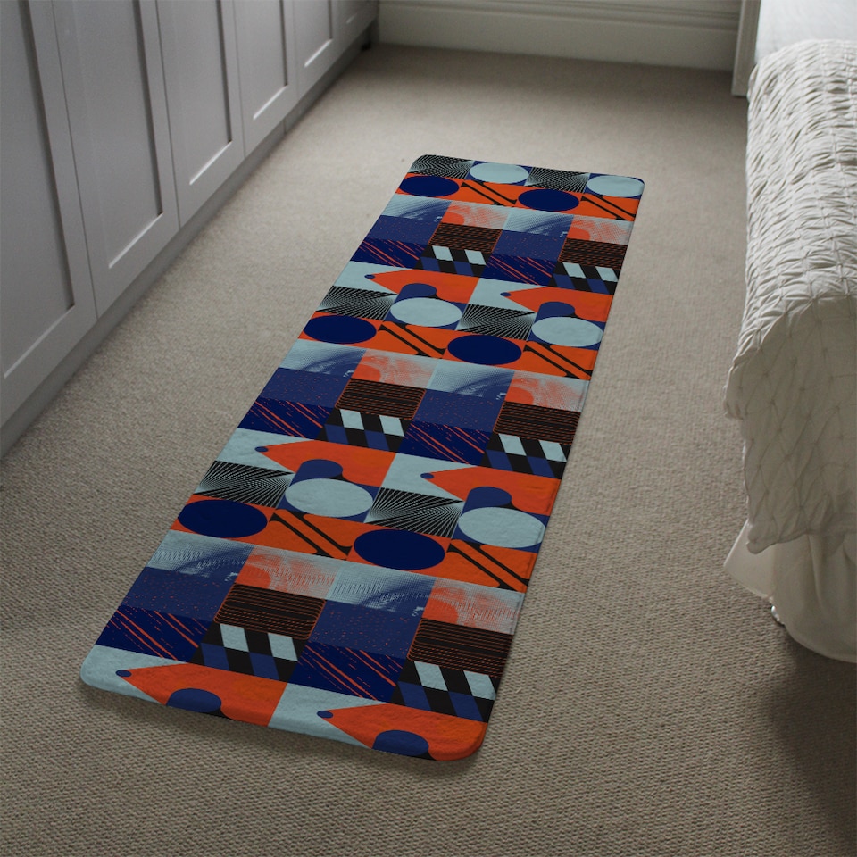 Deconstructed Line Rug Deconstructed Postmodern Inspired Artwork Runner Rug | Multi - Tesco ...