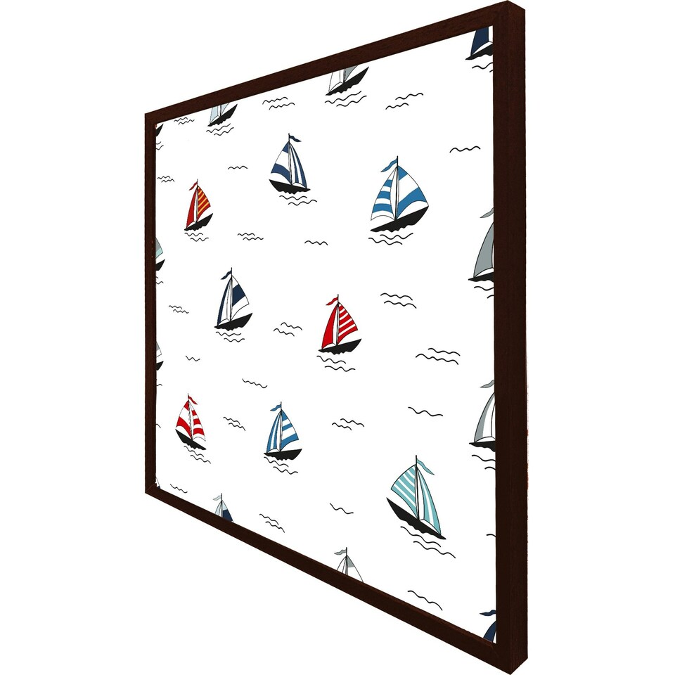 image 1 of Red & blue sailboats (Picture Frame) Grey | M
