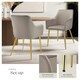 image 4 of Dining Chair Avane - velvet look, padded armchair, high backrest and high armrests - Set of 2 Grey | Taupe