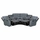 image 5 of Roma 5 Seater Leather Recliner Corner Sofa Set Grey