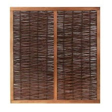 Primrose Willow Hurdle Fence Panel Framed Handwoven 6ft x 3ft
