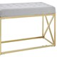 image 5 of Interiors by Premier Mink Velvet Gold Finish Bench, Tufted Velvet Seating For Bedroom Or Living Room, Stainless Steel Frame Bench Gold