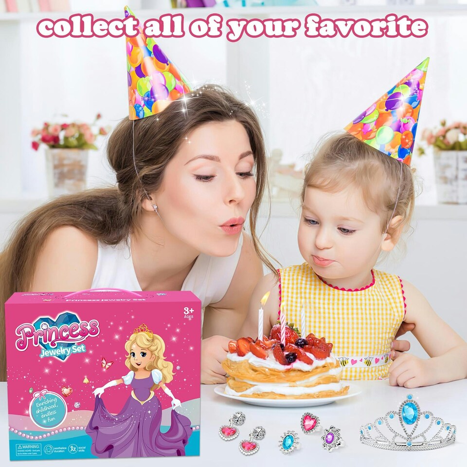 image 1 of Princess Dress-Up and Makeup Toy Set for Girls – Complete Pretend Play Kit with Crown, Jewelry & Accessories