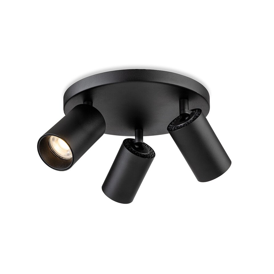 Firstlight Spotlight Max 3 Light Flush Ceiling Fitting Black 3xGU10