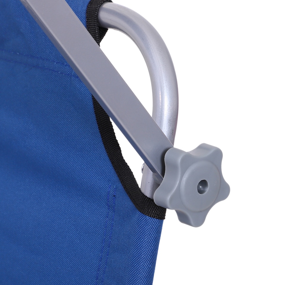 image 1 of Outsunny Folding Chair Sun Lounger w/ Sunshade Garden Recliner Hammock Blue
