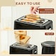 image 8 of HOMCOM 1.5L 3000W Fast Boil Electric Kettle and 2 Slice Toaster Set, Black