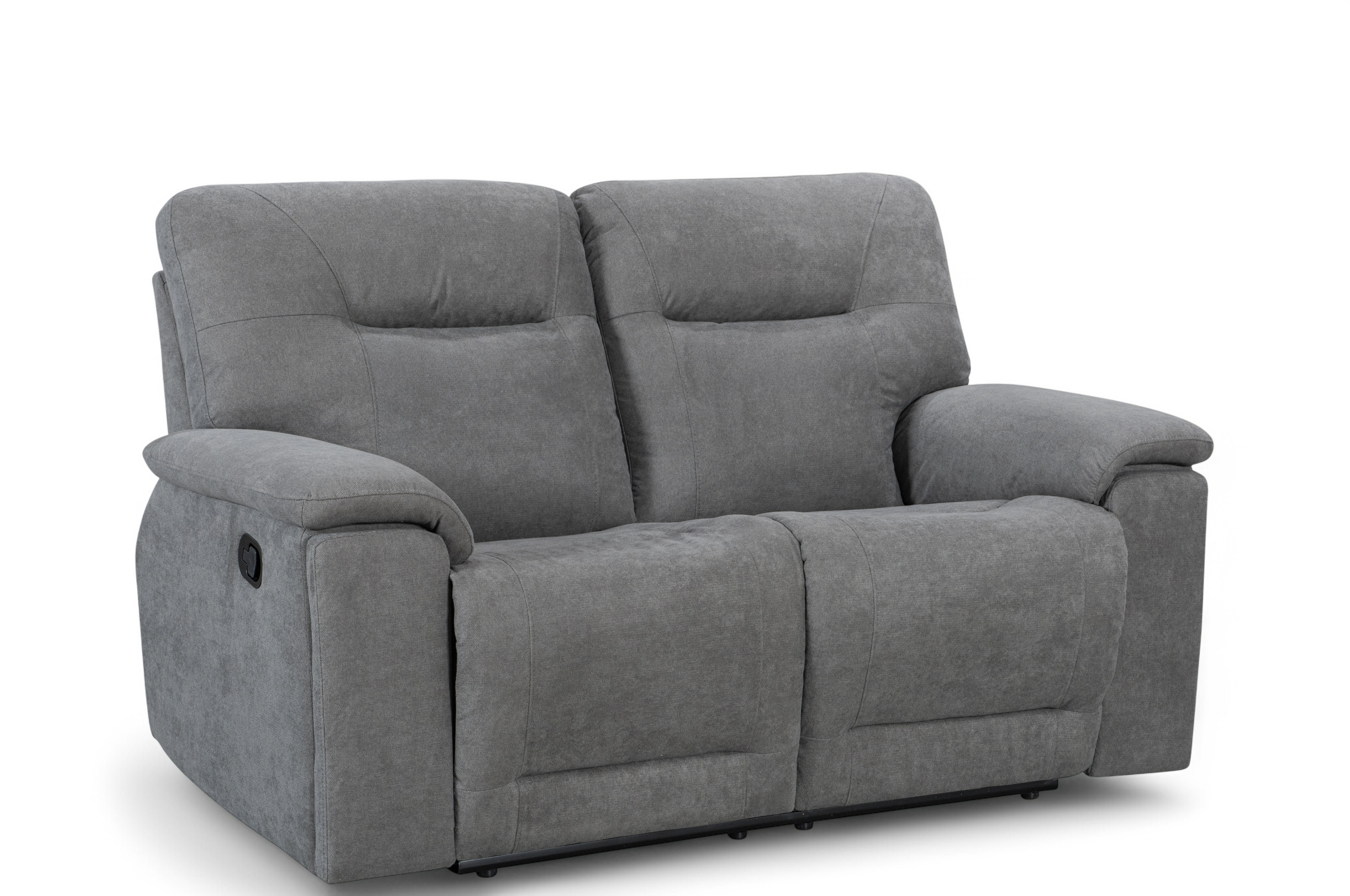 Grey Fabric 2 Seater Manual Recliner Sofa MURCIA