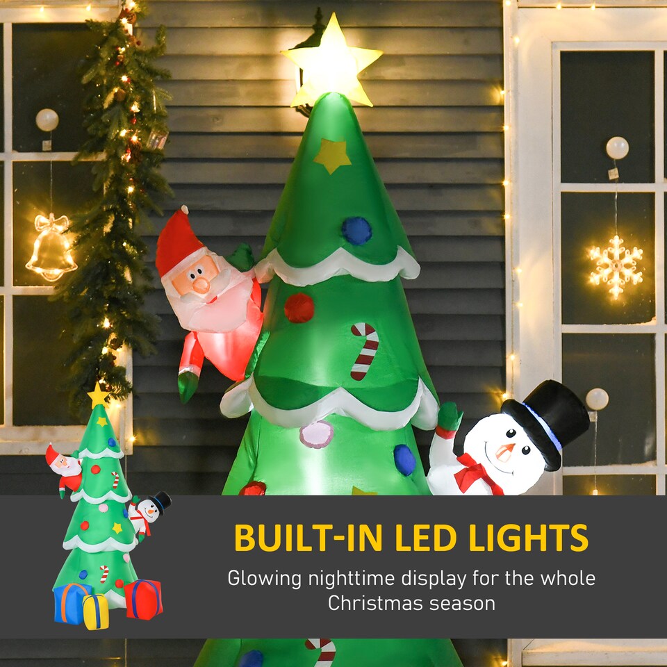image 1 of HOMCOM 7FT Christmas Inflatable Tree LED Lighted for Indoor Outdoor Decoration