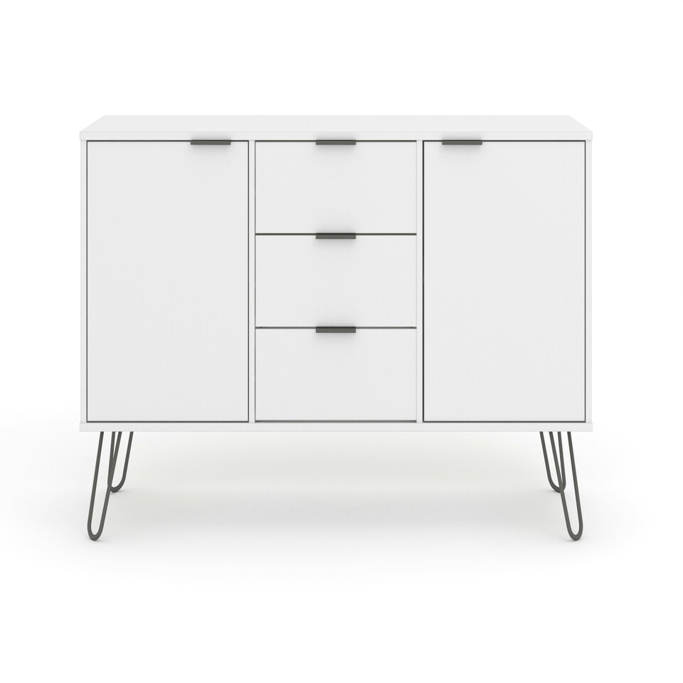 image 1 of Augusta White, Medium Sideboard With 2 Doors, 3 Drawers White