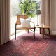 image 3 of KUKOON Distressed Red Traditional Persian Non Slip Washable Low Pile Rug 200cm x 290cm | Red