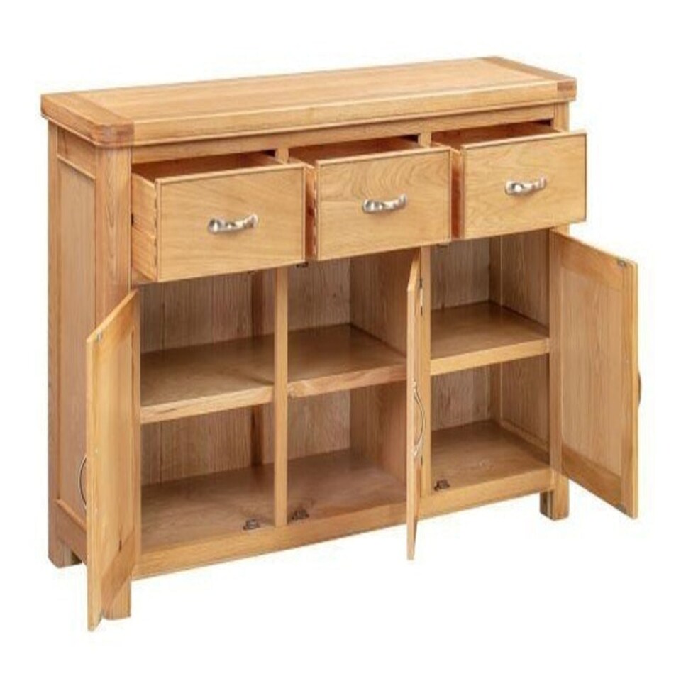image 1 of Bologna 3 Door 3 Drawer Sideboard - L44 x W150 x H86 cm - Oak | Brown