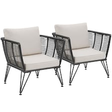 Garden Chair Sundo - thick seat cushions, removable cushion covers | Grey | anthracite | 67 x 75,50 x 71 cm | 2