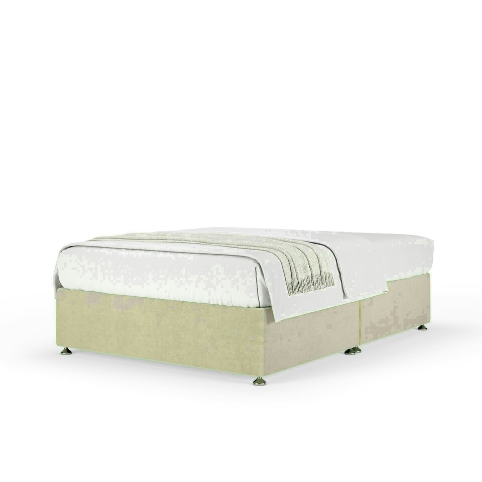 image 1 of Cream Naples Velvet No Drawer Divan Base King Size