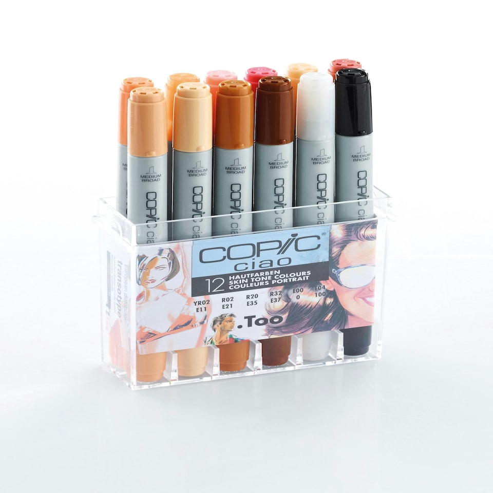 image 1 of Copic CIAO Marker, Skin Tone, Set of 12