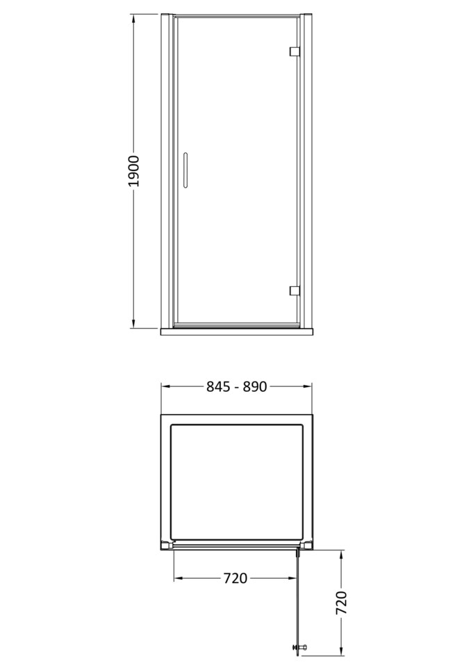 image 1 of Balterley Hinged Shower Door with Glass, Side Panel & Slimline Shower Tray | Copper | Brushed Brass