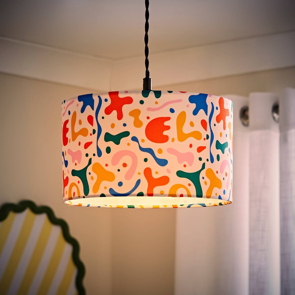 image 1 of ValueLights Kids Bright Abstract Easy Fit Ceiling Light Shade and Bulb