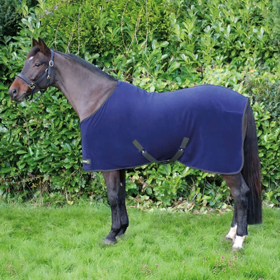 image 1 of Hy StormX Original Horse Fleece Rug - Navy/Grey - 4´ 6"