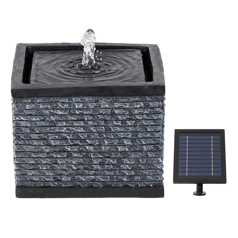 image 1 of Gardenwize Solar Powered Stacked Stone Solar Water Feature