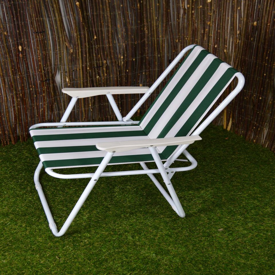 image 1 of 4 Pack of Folding Camping / Picnic Chair in Green and White Garden Patio | Green | Green