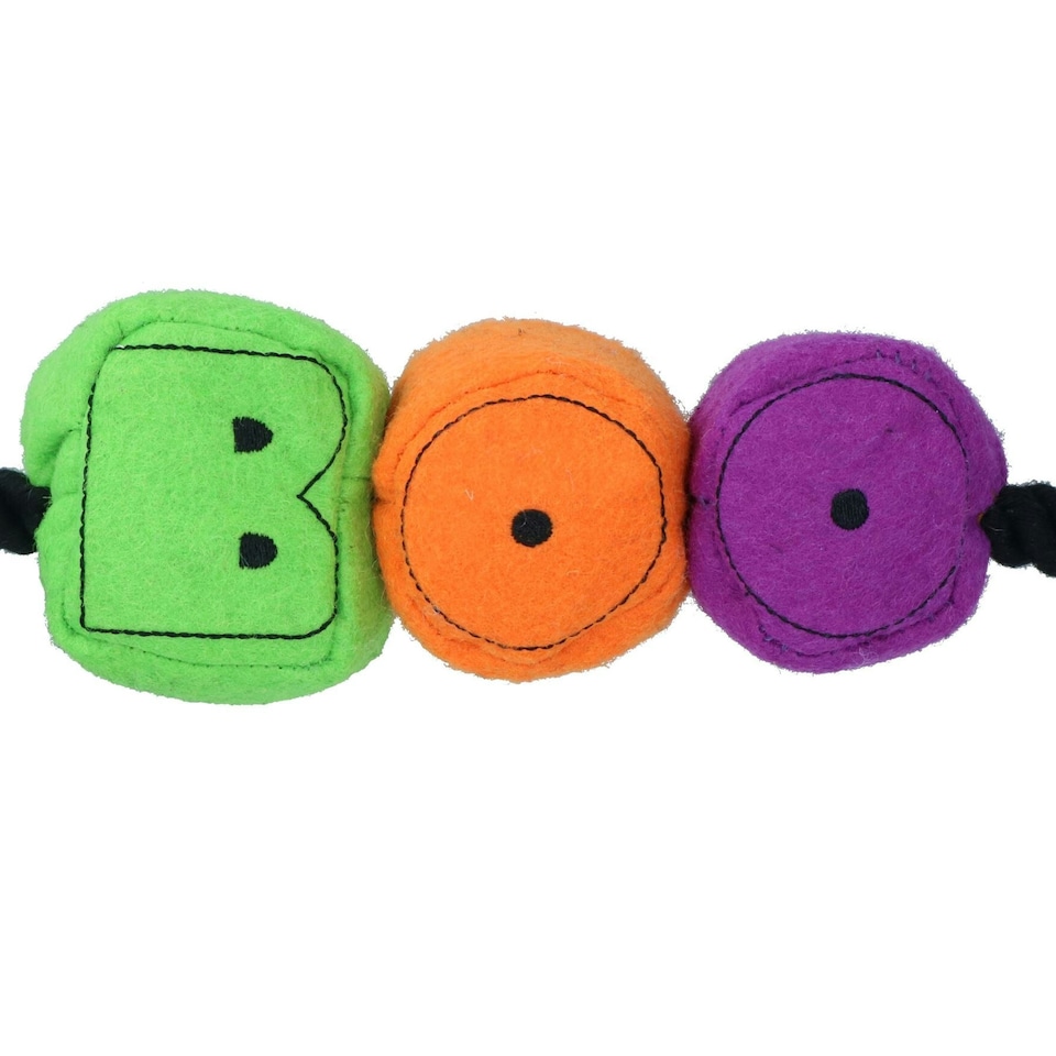 image 1 of Dog Puppy Small Halloween Gift Plush Comfort Squeaky BOO Rope Play Toy