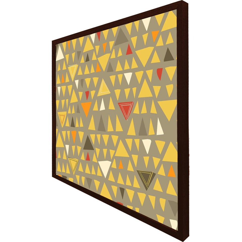 image 1 of Yellow geometric triangles (Picutre Frame) Brown | XS