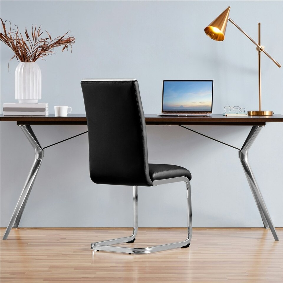 image 1 of Yaheetech 2PCS Dining Chairs Faux Leather Chairs for Kitchen Dining Room