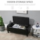 image 3 of HOMCOM 40x90cm PU Leather Storage Ottoman Bench Wood Frame w/ Tufting Feet Black