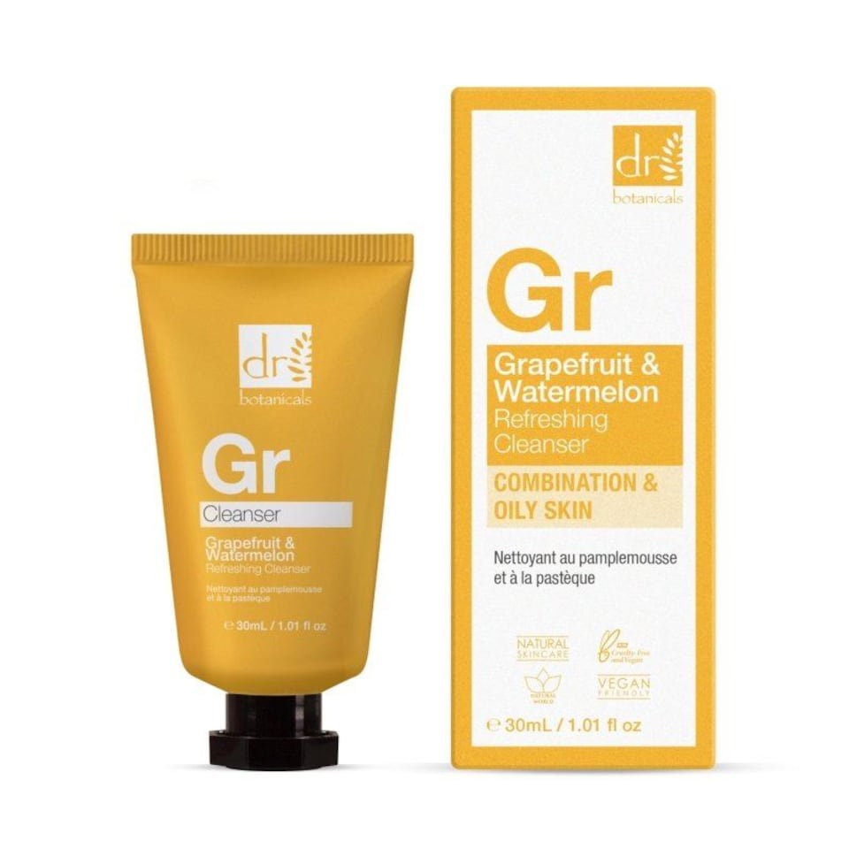 image 1 of Dr. Botanicals Advanced Grapefruit & Watermelon Anti-Ageing Refreshing Cleanser 30ml for Fine Lines, Wrinkles, Brightening