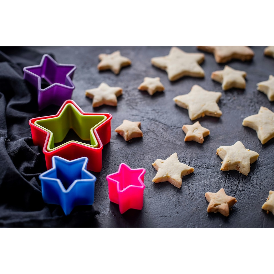 image 1 of Colourworks Star Shaped Cookie Cutters Set of 5