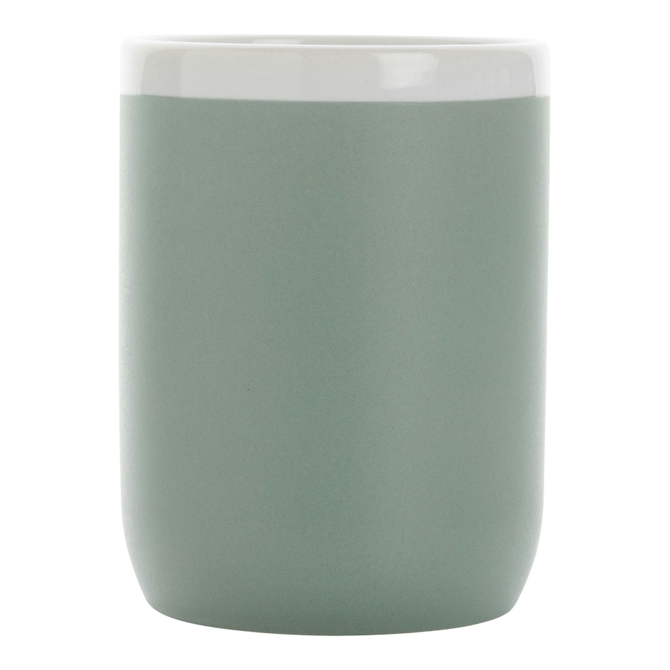 image 1 of XD Collection Contrast Rim Ceramic 300ml Mug - Green/White - One Size