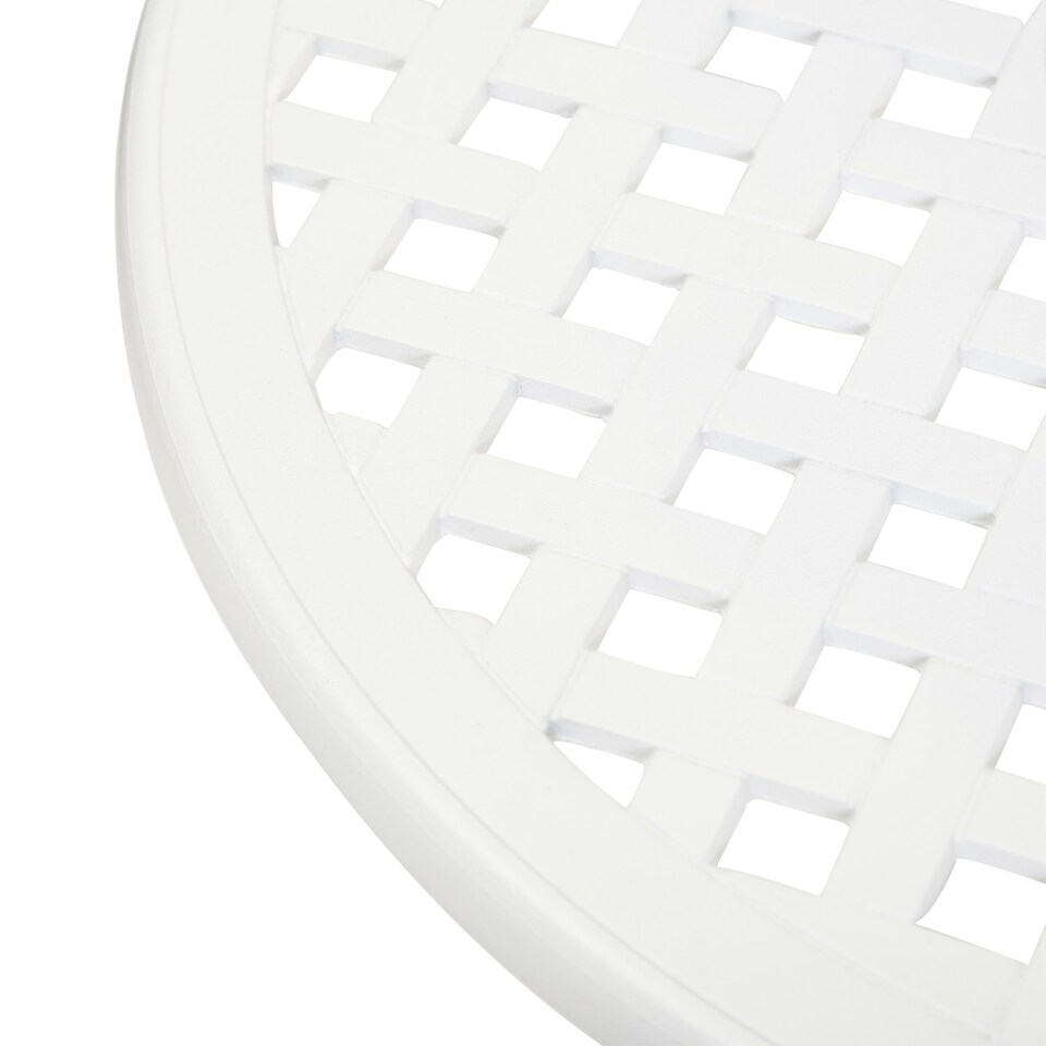 image 1 of Outsunny 3PCs Garden Bistro Set Cast Aluminium Round Table with 2 Chairs White