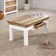 image 2 of Milano Solid Mango Wood White Coffee Table With Drawer White