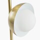 image 3 of Brushed Brass Metal and White Orb Dome Table Lamp