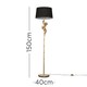 image 4 of ValueLights George Monkey Gold Floor Lamp Black Shade & Bulb | Black